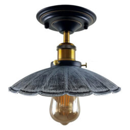 Industrial-Semi Flush Mount Ceiling Light With Metal E27 Lampshade 22Cm For Bedroom Living Room Hallway And Kitchen - thumbnail 8