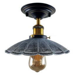 Industrial-Semi Flush Mount Ceiling Light With Metal E27 Lampshade 22Cm For Bedroom Living Room Hallway And Kitchen - thumbnail 9