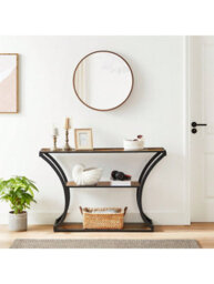 Songmics Vasagle Console Table, Entrance Table, Curved Legs, Extended Table Top, For Living Room, Hallway, Bedroom, Industrial Style - thumbnail 3