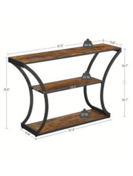 Songmics Vasagle Console Table, Entrance Table, Curved Legs, Extended Table Top, For Living Room, Hallway, Bedroom, Industrial Style - thumbnail 5