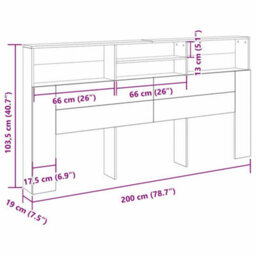 Walplus Headboard Cabinet Black Oak 200 X 19 X 103.5 Cm Engineered Wood - thumbnail 9