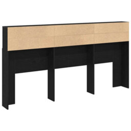 Walplus Headboard Cabinet Black Oak 200 X 19 X 103.5 Cm Engineered Wood - thumbnail 5