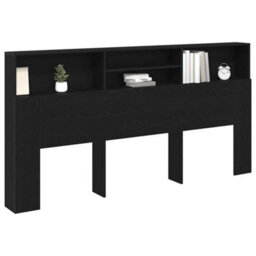 Walplus Headboard Cabinet Black Oak 200 X 19 X 103.5 Cm Engineered Wood - thumbnail 3
