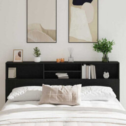 Walplus Headboard Cabinet Black Oak 200 X 19 X 103.5 Cm Engineered Wood