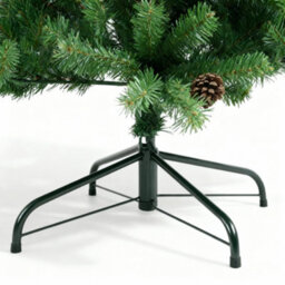 Shatchi Artificial Christmas 8Ft Tree Maryland Fir Green Tips Red Berries And Pine Cone Decorations Metal Stand - thumbnail 9