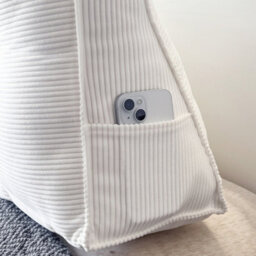 Living And Home White Beige Corduroy Wedge-Shaped Detachable Pillow 150Cm W X 20Cm D X 50Cm H - thumbnail 6