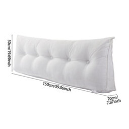 Living And Home White Beige Corduroy Wedge-Shaped Detachable Pillow 150Cm W X 20Cm D X 50Cm H - thumbnail 9