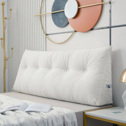 Living And Home White Beige Corduroy Wedge-Shaped Detachable Pillow 150Cm W X 20Cm D X 50Cm H - thumbnail 2