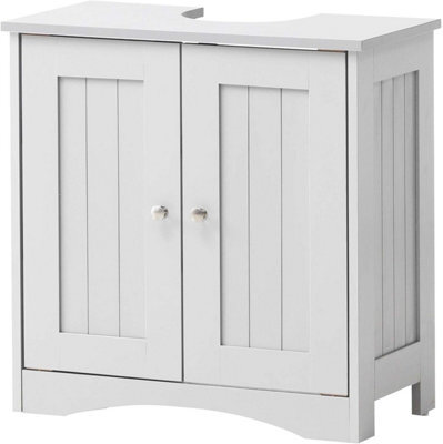 Bathroom Sink Cabinet Under Basin Unit Cupboard Storage Furniture White - image 1