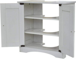 Bathroom Sink Cabinet Under Basin Unit Cupboard Storage Furniture White - thumbnail 4