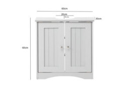 Bathroom Sink Cabinet Under Basin Unit Cupboard Storage Furniture White - thumbnail 5