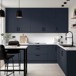 Premium Kitchens Ethos Matt Indigo Modern 3 Drawer Cabinet Front (H)715mm (W)797mm (T)18mm - thumbnail 2