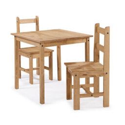 Mercers Furniture Corona Rio Dining Table & 2 Chairs Square Small Dining Set Solid Wood Mexican Pine Wooden - thumbnail 2