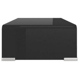 Berkfield Tv Stand/monitor Riser Glass Black 40X25X11 Cm - thumbnail 4
