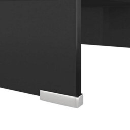 Berkfield Tv Stand/monitor Riser Glass Black 40X25X11 Cm - thumbnail 5