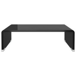 Berkfield Tv Stand/monitor Riser Glass Black 40X25X11 Cm - thumbnail 3