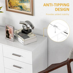 Modern Sideboard, Storage Cabinet, Accent Cupboard White - thumbnail 5
