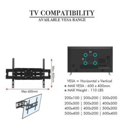 Double Arms Tv Wall Bracket Mount Full Motion For 32-70 Inch For Led Lcd Plasma - thumbnail 2