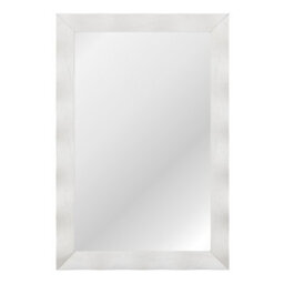 Gainoom 106X71 Cm White Farmhouse Wall Mirror Wood Vanity Wall Mirror