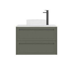 Royal Bathrooms Royal Bathroom Elmore 800mm Matt Green Wall Mounted Vanity Unit 2 Drawer With Carrara White Undrilled Worktop & No Basin - thumbnail 7