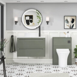 Royal Bathrooms Royal Bathroom Elmore 800mm Matt Green Wall Mounted Vanity Unit 2 Drawer With Carrara White Undrilled Worktop & No Basin - thumbnail 5