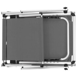 Berkfield Folding Sun Lounger With Roof Aluminium And Textilene Grey - thumbnail 5