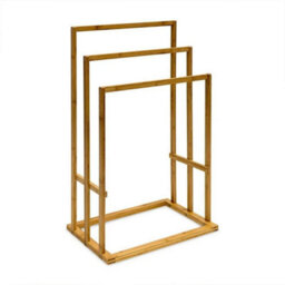 Bamboo Wooden 3-Tier Towel Rail Holder Cloth Drying Stand - thumbnail 1