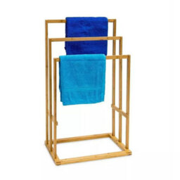 Bamboo Wooden 3-Tier Towel Rail Holder Cloth Drying Stand - thumbnail 3