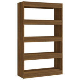 Berkfield Book Cabinet/room Divider Brown Oak 80X30X135 Cm Engineered Wood - thumbnail 2
