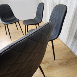 Kosy Koala Dining Chairs Set Of 4 Faux Leather Padded Gem Black Kitchen Dining Room - thumbnail 6