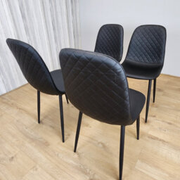 Kosy Koala Dining Chairs Set Of 4 Faux Leather Padded Gem Black Kitchen Dining Room - thumbnail 7