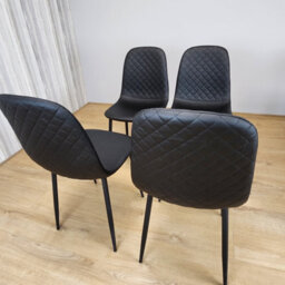 Kosy Koala Dining Chairs Set Of 4 Faux Leather Padded Gem Black Kitchen Dining Room - thumbnail 4