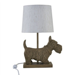 First Choice Lighting Bonnie - Scottie Dog Table Lamp With Oatmeal Linen Shade - thumbnail 3