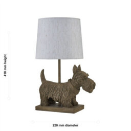 First Choice Lighting Bonnie - Scottie Dog Table Lamp With Oatmeal Linen Shade - thumbnail 7