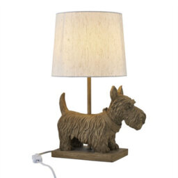 First Choice Lighting Bonnie - Scottie Dog Table Lamp With Oatmeal Linen Shade - thumbnail 2