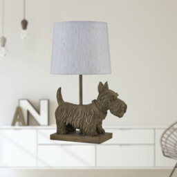 First Choice Lighting Bonnie - Scottie Dog Table Lamp With Oatmeal Linen Shade - thumbnail 6