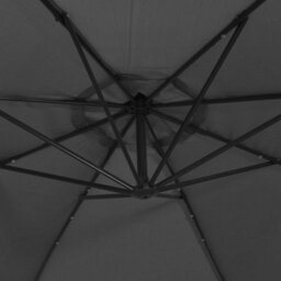 Berkfield Cantilever Umbrella Led Lights And Steel Pole 300Cm Anthracite - thumbnail 8