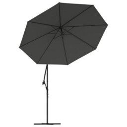 Berkfield Cantilever Umbrella Led Lights And Steel Pole 300Cm Anthracite - thumbnail 4