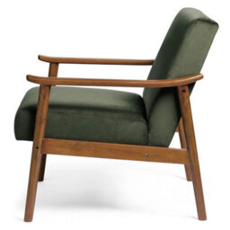 Green Armchair With Solid Rubberwood Legs - thumbnail 3