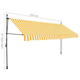 Berkfield Manual Retractable Awning With Led 350 Cm White And Orange - thumbnail 8