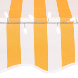 Berkfield Manual Retractable Awning With Led 350 Cm White And Orange - thumbnail 5