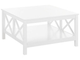 Beliani Coastline White 2-Tier Coffee Table 80 X 80 Cm Square - Hamptons Boho Style - thumbnail 3