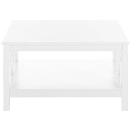 Beliani Coastline White 2-Tier Coffee Table 80 X 80 Cm Square - Hamptons Boho Style - thumbnail 1