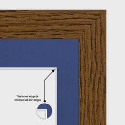 AK Frames 12X12 Dark Oak Modern Multi Photo Frame With Blue Mount - Holds 4 Apertures (4X) 6X4 Photos - thumbnail 7