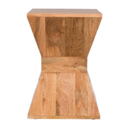 Elm Home And Garden Side End Lamp Table Light Oak Finish Solid Mango Wood Fully Assembled 50Cm High X 35Cm Wide X 35Cm Deep