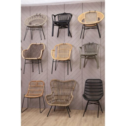 Orsina Curved Black Natural Rattan Chair, Sturdy And Durable Rustless Rattan Chair, Easy Cleaning Rattan Armchair - thumbnail 5