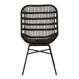Orsina Curved Black Natural Rattan Chair, Sturdy And Durable Rustless Rattan Chair, Easy Cleaning Rattan Armchair - thumbnail 4