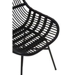 Orsina Curved Black Natural Rattan Chair, Sturdy And Durable Rustless Rattan Chair, Easy Cleaning Rattan Armchair - thumbnail 9