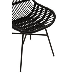 Orsina Curved Black Natural Rattan Chair, Sturdy And Durable Rustless Rattan Chair, Easy Cleaning Rattan Armchair - thumbnail 8