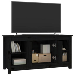 Berkfield Tv Cabinet Black 103X36,5X52 Cm Solid Wood Pine - thumbnail 7